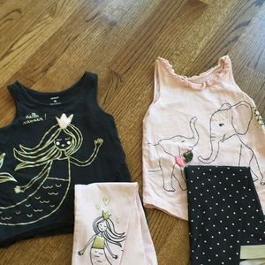 Set of 2 Girls Carter’s Tank/Leggings Sets (Sz 5T)